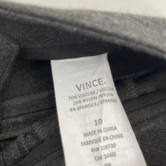VINCE Women's Size 10 Heather Gray Ponte Knit Front Seam Pant With Zippers - Picture 4 of 12